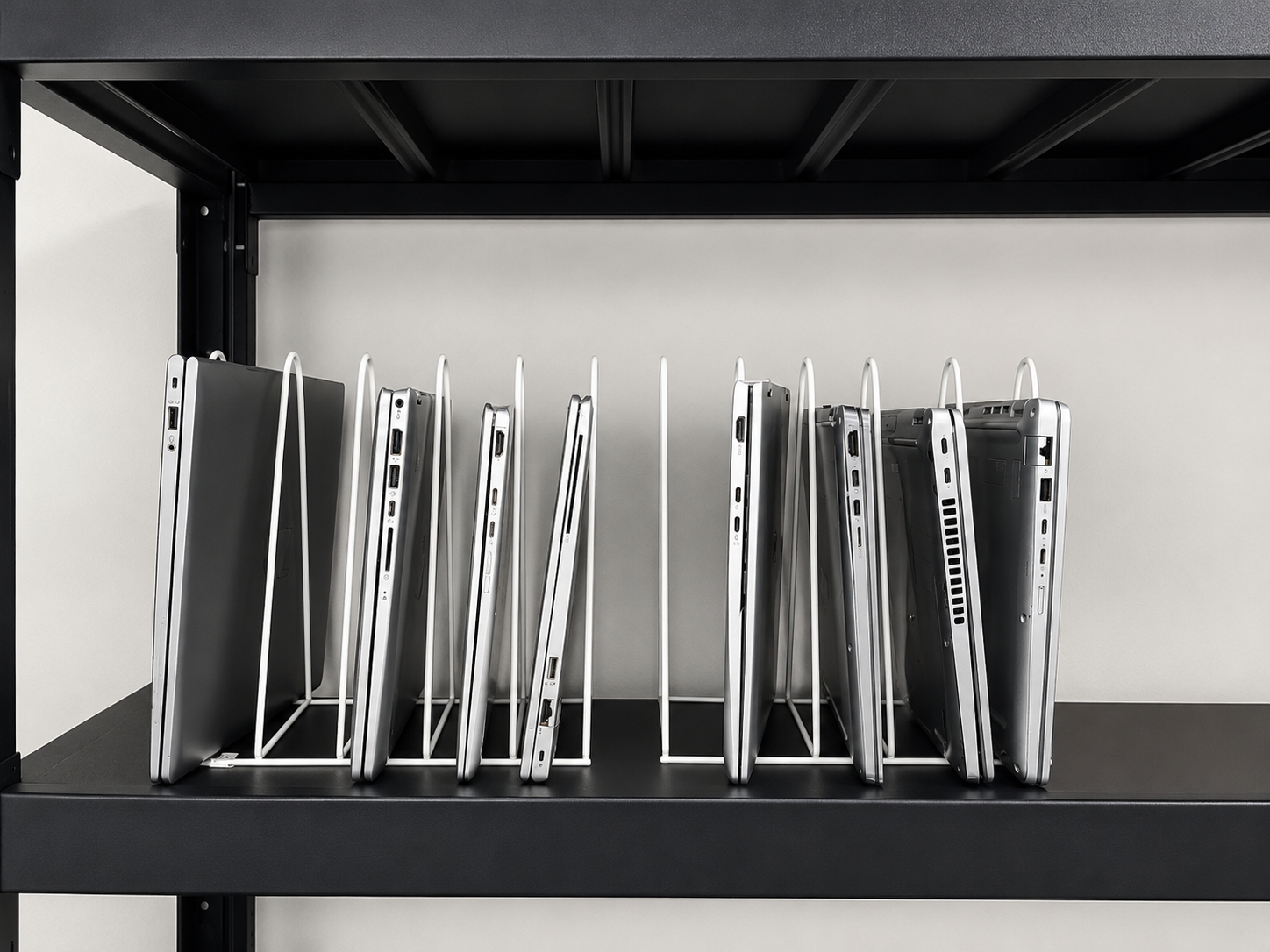 Laptops organised for testing and refurbishment